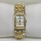 Geneva women’s two tone rhinestones crystals fashion dress watch 19mm running Photo 0