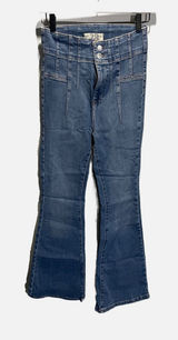 Free People We The Free Flare Jeans Womens 28 Blue High Rise Seamed Denim Boho Retro‎ Photo 0