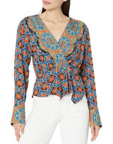 Free‎ People Falling For You Floral Print Peplum Top Boho Cropped Small Photo 0