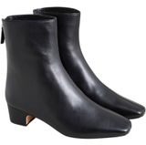 J.Crew Roxie Ankle Boots Back-Zip Leather Low Heel Center Seam Black 6.5 Photo 0