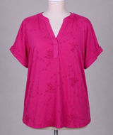 Fred David Magenta Pink Floral Embroidered Shirt Blouse XL Cottagecore Prairie‎ Photo 0