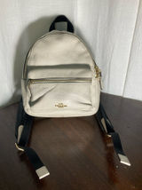 Coach Mini Charlie Pebbled Leather Backpack in Cream with Gold Hardware Photo 0
