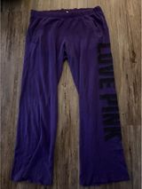 Vtg Victoria’s secret PINK Y2K Purple Sweatpants Wide Leg L Photo 0