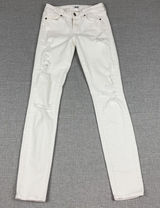 Paige Verdugo Ultra Skinny Jeans Womens 25 White Distressed Stretch Denim Photo 0
