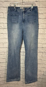 Risen Classic Mid Wash Wide-Leg Flare Women's Jeans, sz 15/32 Photo 0