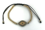 Rhinestone eye adjustable bracelet Gold Photo 0