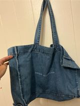 Rare Good American Limited Edition Indigo Large Blue Denim Tote Bag Handbag Photo 0
