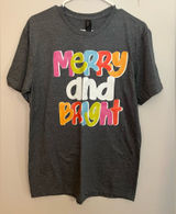 Christmas Merry‎ and Bright Gildan T-Shirt NWOT Size M Photo 0