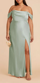 NWT Birdy Grey Mia Matte Satin dress in Sage green Photo 0