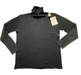 NEW Parisian Black Silk Cable Knit Turtleneck Sweater Womens Large Luxury VTG Photo 0