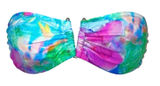 2‎ Chillies Bandeau Bikini Top Size 4 Multicolor Tie Dye Strapless Festival Photo 0