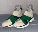 Tory Sport Bubble Sock Sneakers Cream Green Navy Knit Slip On Trainers Photo 0