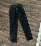 Black High Rise Mom Jeans Photo 0