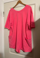 Watermelon Pink Hot Shot Tee Romper Reversible‎ Photo 0