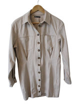 Zara Woman beige faux suede button front camel brown Duster Coat Jacket SZ M‎ Photo 0