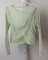 Y2K Abercrombie & Fitch M Mint Green Mesh Top Rave Party Festival Photo 0