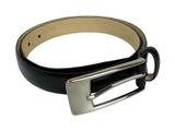 Vintage Ann Taylor Loft Black Leather Minimalist Belt Size Medium Photo 0
