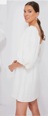 Tuckernuck 100% linen smocked mini dress white‎ Sz XS Photo 0