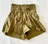 FP Movement The Way Home Shorts Womens Size XS Olive Green Running Nylon Smocked Photo 0