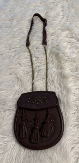 Nicoll Bros Bankfoot. Women's Brown Tassel Crossbody Bag 100% real leather Photo 0