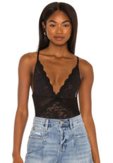 Free People Intimately Speed Date Black Lace Bodysuit NWOT Photo 0