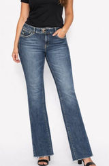 White House Black Market Blanc Bootcut Jeans Dark Wash Embroidered Floral 10 Photo 0