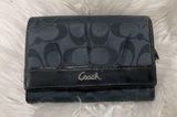 Vintage Coach Black Small Bifold Wallet signature logo Photo 0