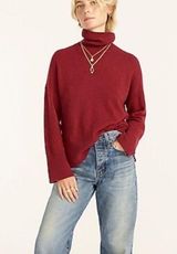 J. Crew Red Turtleneck Sweater in Supersoft Yarn Photo 0