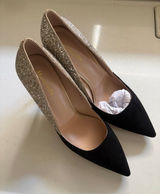 Black and Silver Glitter Pointed-Toe Pumps by size 10 new 4 inchs Photo 0