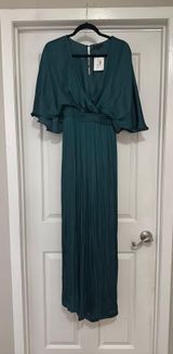 Teal Satin Jumpsuit Photo 0