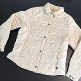Woolrich Womens Ivory Quilted Puffer Jacket XS Cream Button Front 2306‎ Moccasin Photo 0