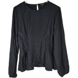 J. Crew Shirred-waist‎ top in viscose crepe Black 10 NWT Photo 0