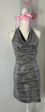 American Vintage Vintage Y2K Misdemeanor Sequin Halter Mini‎ Dress Clubbing Womens Size Small Photo 0