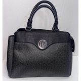 Y2K GUESS Black Monogram Old Money Classic Designer Chic Satchel Purse Bag Photo 0