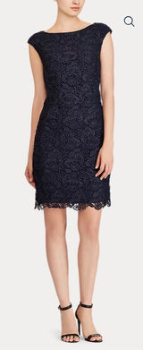Lauren Ralph Lauren Lace Sheath Cocktail Dress Size 8 Photo 0