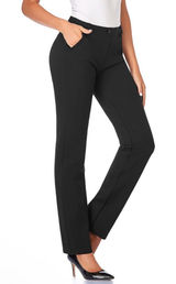 NWT Women's Black Stretch Slacks | Black Stretch Work Pants | Size XL (34”) Photo 0