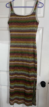Fashion Size S Multi-Color Chevron Knit Maxi Dress Photo 0