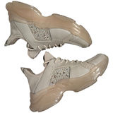 Steve Madden Women's Vance Beige‎ Rhinestone Chunky Sole Sneakers Shoes Size 6.5 Photo 0