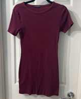 Brandy Melville Ribbed Bodycon Dress – Burgundy Photo 0