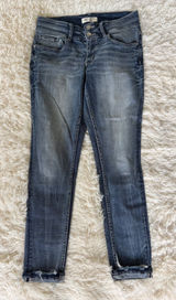 BKE Payton Universal Fit Mid-Rise Skinny Jeans Size 28 Distressed Hem‎ Denim Photo 0