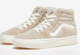 Gray Grey Beige Vans sk8 hi‎ Fuzzy furry Women's 5 Brand new V98CF Hairy Photo 0