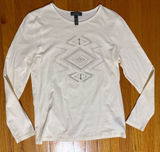 Lauren Jeans Co. Ralph Lauren Beaded Long Sleeve Top - Size M Photo 0