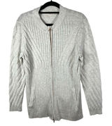 Soft Surroundings Vieux Carre Sweater Zipper Cardigan Womens Sz L Pockets‎ Gray Photo 0
