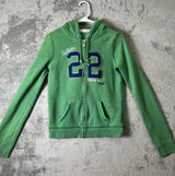 Hollister Y2K Green Zip‎ Up Hoodie 22 Graphic Fitted Zip Jacket Size Medium Photo 0