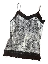 White House Black Market Black Snake-Pattern Lace Camisole Size Large Tank Top Photo 0