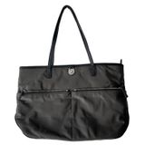 Michael Kors Kempton Gray Nylon Zip Top Tote Bag Purse Blue Lining Large Photo 0