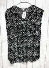 Madewell Shirt Women Size Small Geometric Cutout Front Cap Sleeve Blouse Casual‎ Photo 0