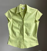 Vintage Coldwater Creek Cap Sleeve Top XS Fitted Button Up Office Siren Romcom Photo 0