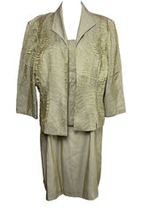 Alex Evenings Women‎ Size 14 (Med) Gold Shimmer Iridescent Dress Jacket Set NWT Photo 0