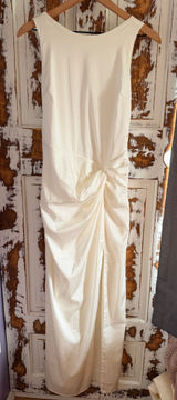 Abercrombie & Fitch Sleeveless Twist-Front Maxi Dress in White Wedding Cocktail Photo 0